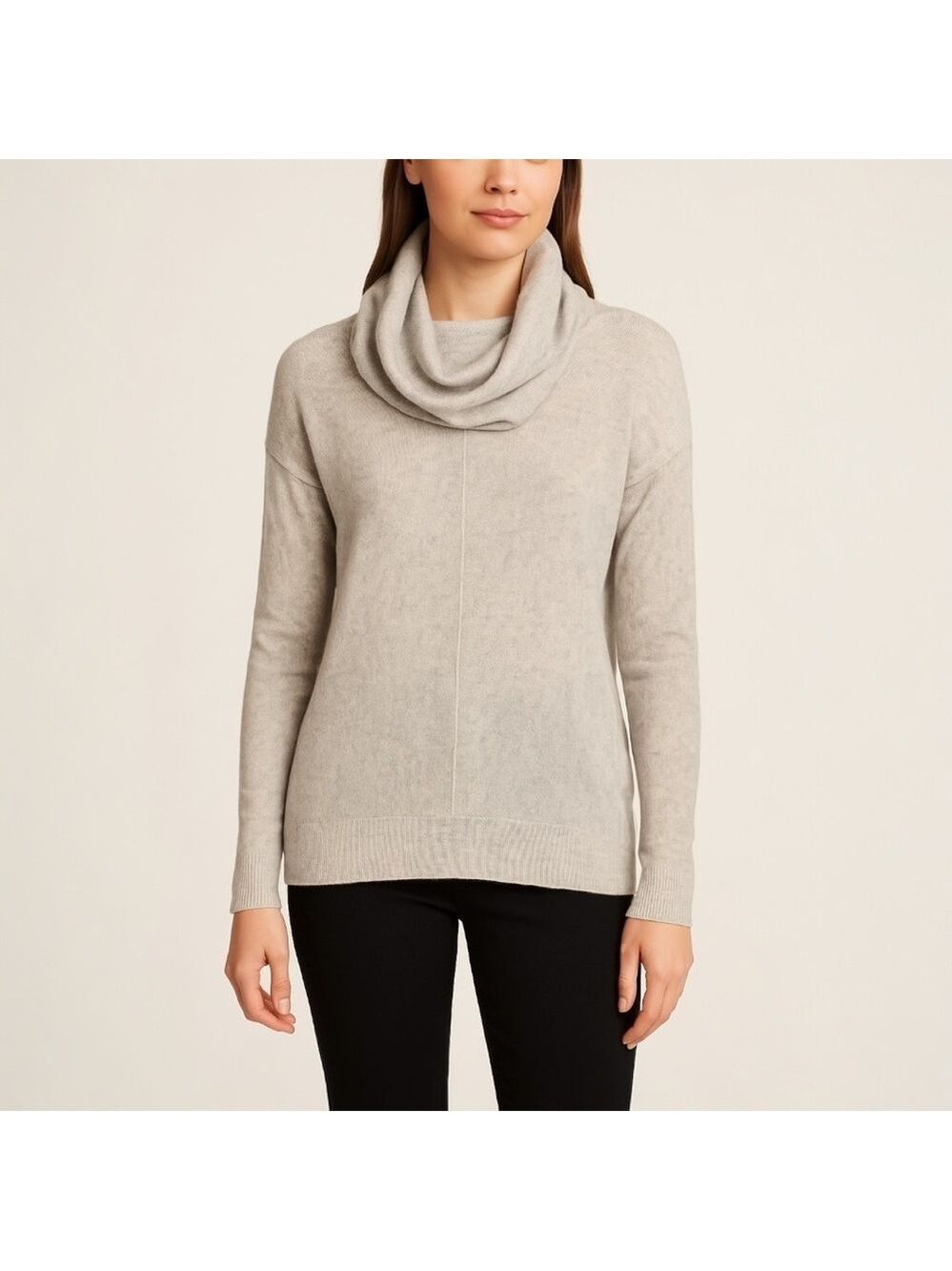 Vince Light Gray Cowneck Cashmere Wool blend  Oversized Sweater - Size XS